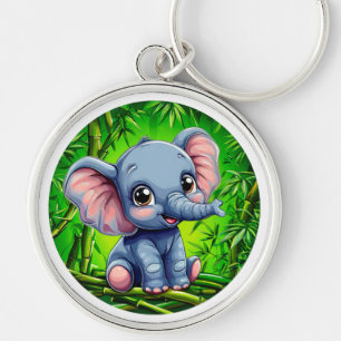 Porte-clés Éléphant de dessin animé mignon