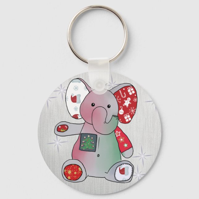 Porte-clés Éléphant de Noël (Recto)
