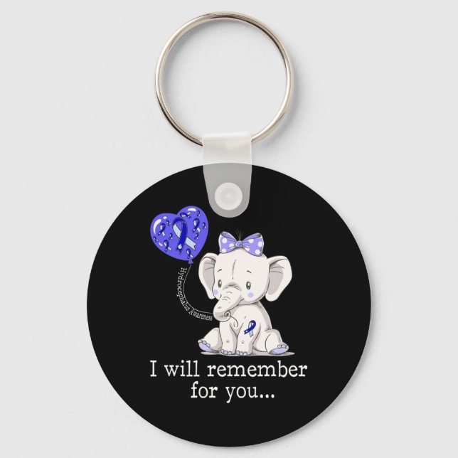 Porte-clés Elephant de sensibilisation à l'hydrocéphalie 1 (Recto)