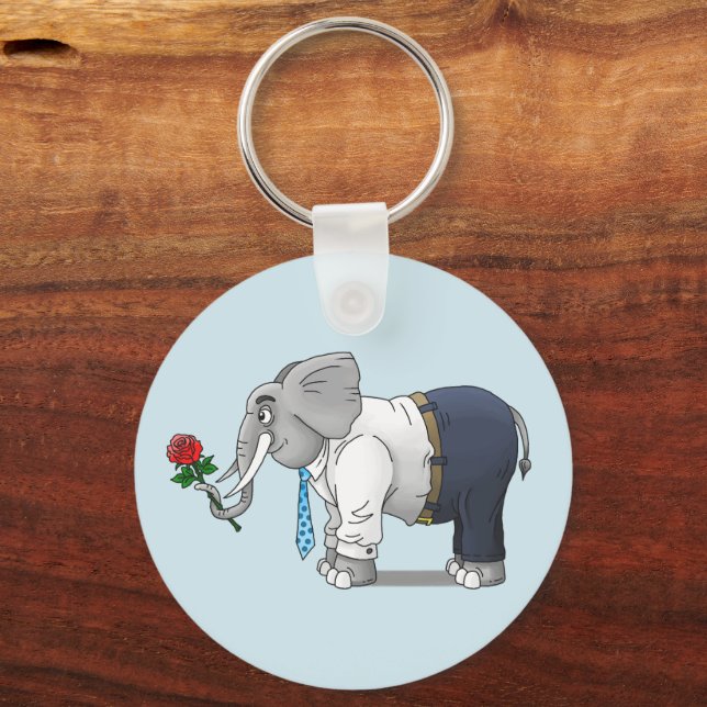 Porte-clés Éléphant en amour pour la Saint-Valentin (Recto)
