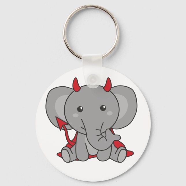 Porte-clés Elephant Halloween Cute Devil Enfants Sorcières Co (Recto)