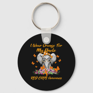 Porte-clés Elephant Je Porte Orange Pour Mon Oncle Rsd Crps C