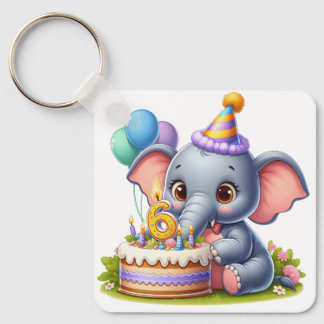 Porte-clés Éléphant Mignon 6ème Anniversaire
