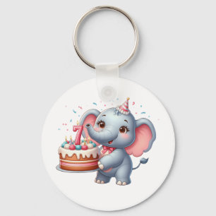 Porte-clés Éléphant Mignon 7ème Anniversaire