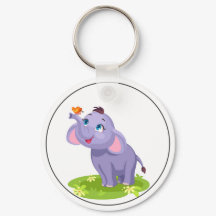 Eléphant mignon avec papillon