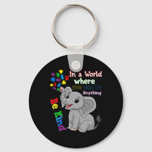 Porte-clés Éléphant Mignon Sois Gentil Et Morceau de Puzzle S