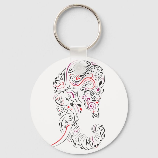 Porte-clés éléphant orné (Recto)