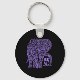 Porte-clés Eléphant pourpre Alzheimer Sensibilisation Vêtemen