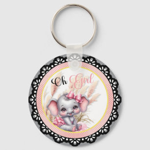 Porte-clés Eléphant rose doux - Sourires d'arachide