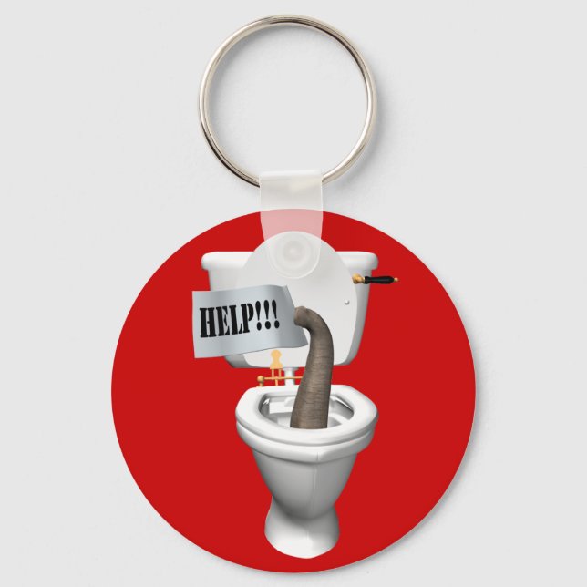 Porte-clés Elephant Stuck In Toilet (Recto)
