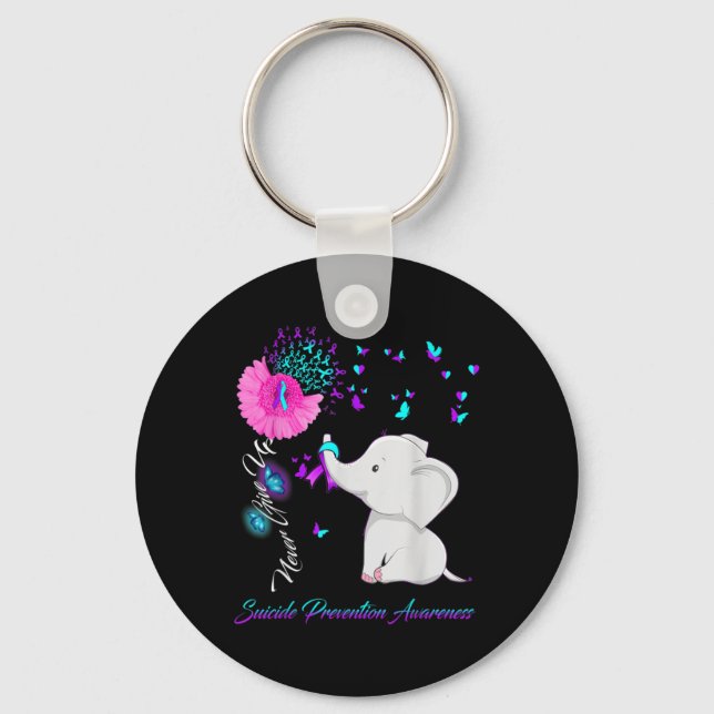 Porte-clés Elephant Suicide Prevention Awareness Ribbon Gif  (Recto)