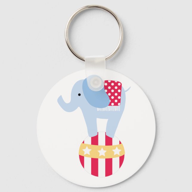 Porte-clés Elephant sur le ballon de cirque (Recto)