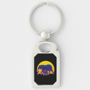 Porte-clés Eléphants couchés de soleil