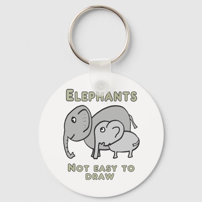 Porte-clés Éléphants drôles (Recto)