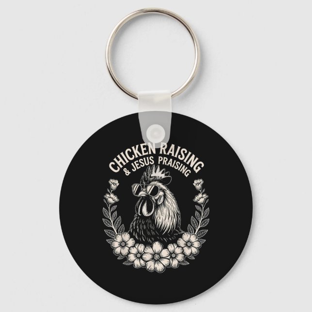 Porte-clés Élevage De Poulet Et Louange De Jésus (Recto)