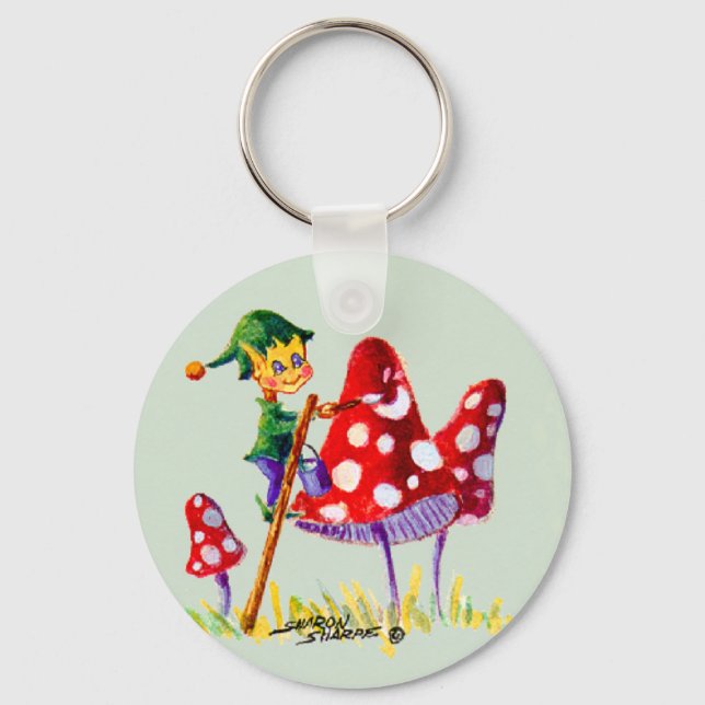 Porte-clés ELF PEINTIN MUSHROOM par SHARON SHARPE (Recto)