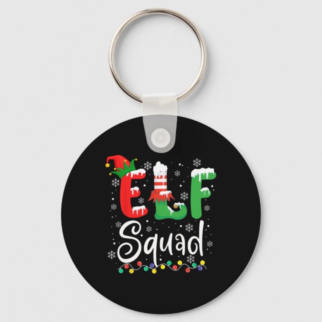 Porte-clés Elf Squad Amusant Elf Famille de Noël Correspondan (Recto)
