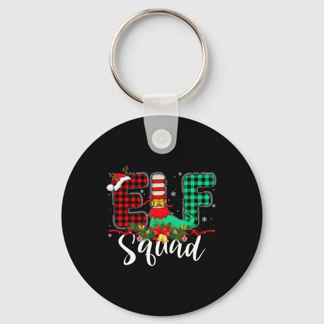 Porte-clés Elf Squad Christmas Family Group Correspondance Pè (Recto)