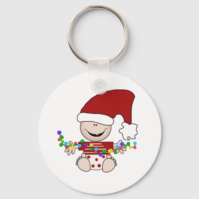 Porte-clés Elfe bébé avec chemises lumineuses et cadeaux (Recto)