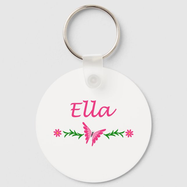 Porte-clés Ella (Papillon rose) (Recto)