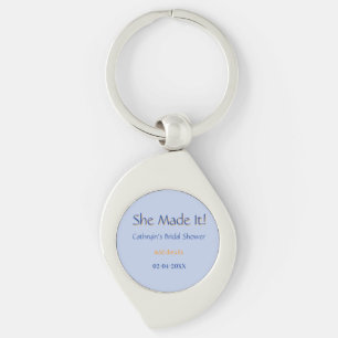 PORTE-CLÉS ELLE A FAIT LA DOUCHE DE MARIÉE BLEU ORANGE CHIC T