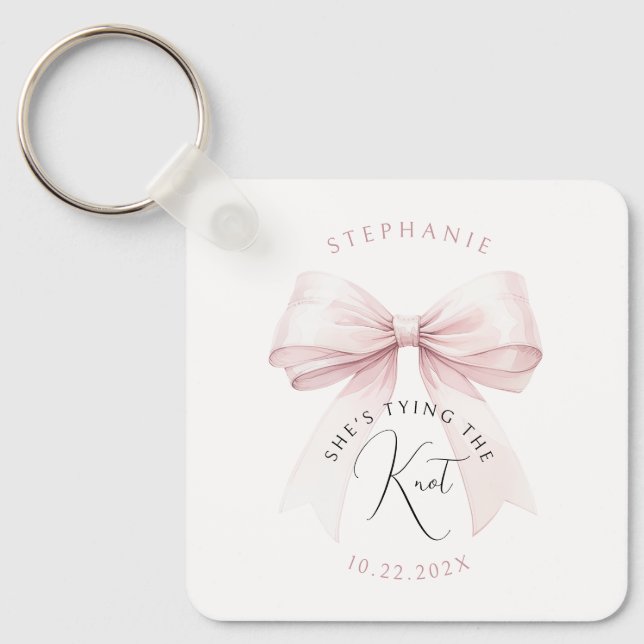 Porte-clés Elle Attache le Nœud Réception de Mariage (Recto)