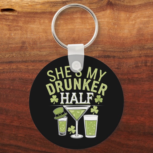 Porte-clés Elle est ma moitié la plus ivre St Patricks Couple (Recto)