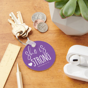 Porte-clés Elle est Proverbes Forts 31:25 Porte - clé du cerc