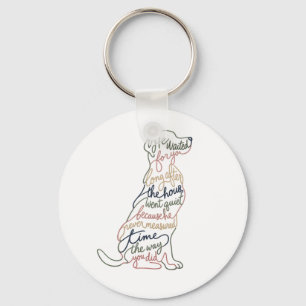 Porte-clés Elle vous attend Chien Citation Ligne artistique d