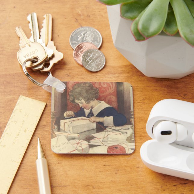 Porte-clés Emballage de cadeaux de Noël, Jessie Willcox Smith (Bureau)