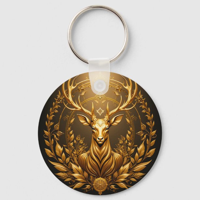 Porte-clés Emblème de cerf doré (Recto)