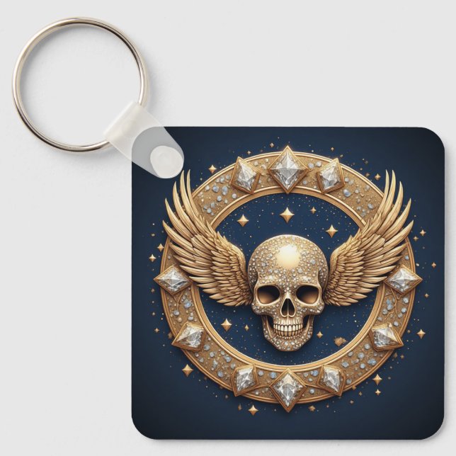 Porte-clés Emblème de crâne pour décoration gothique 💀 (Recto)