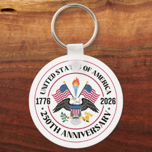 Porte-clés Emblème de l'aigle patriotique pour le 250e annive