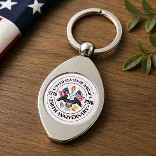 Porte-clés Emblème de l'aigle patriotique pour le 250e annive