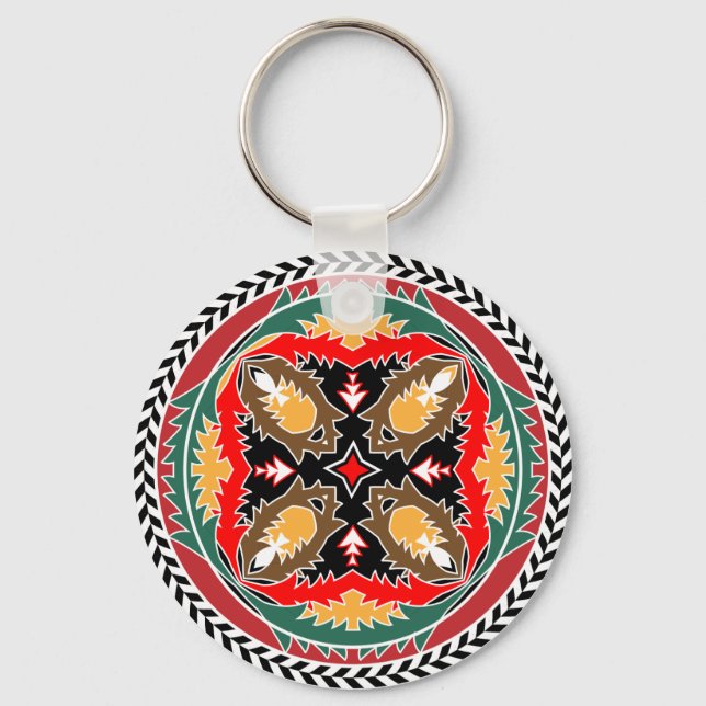 Porte-clés Emblème de pin de pin de la forêt de Noël des trib (Recto)
