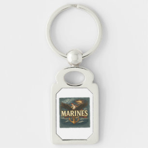 Porte-clés Emblème du logo de vétéran du Corps des Marines