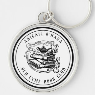 Porte-clés Emblème personnalisé de club de livre noir vintage