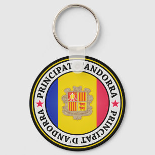 Porte-clés Emblème rond Andorre