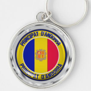Porte-clés Emblème rond Andorre