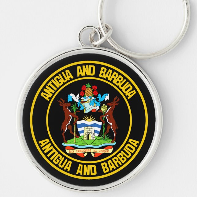 Porte-clés Emblème rond Antigua-et-Barbuda (Devant)