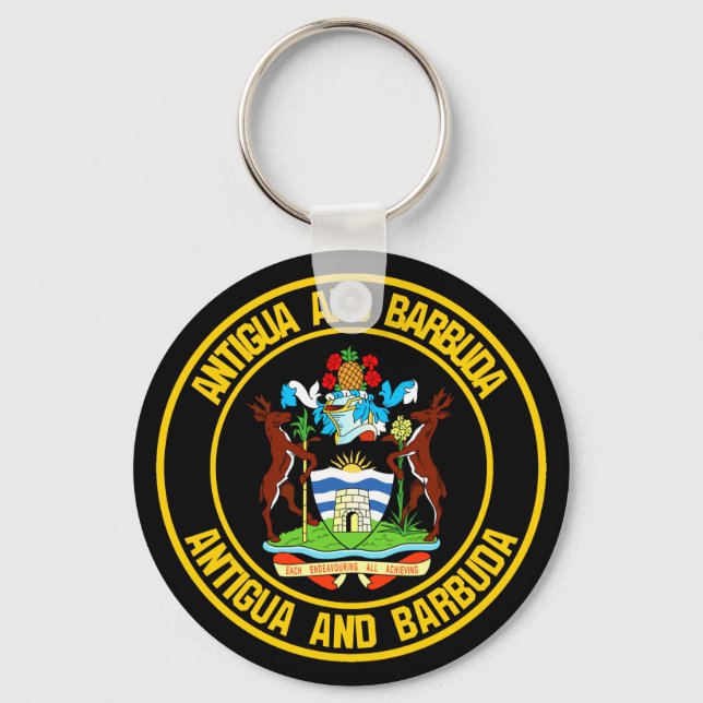 Porte-clés Emblème rond Antigua-et-Barbuda (Recto)