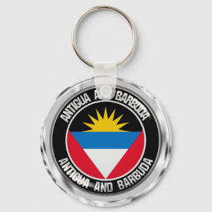 Porte-clés Emblème rond Antigua-et-Barbuda
