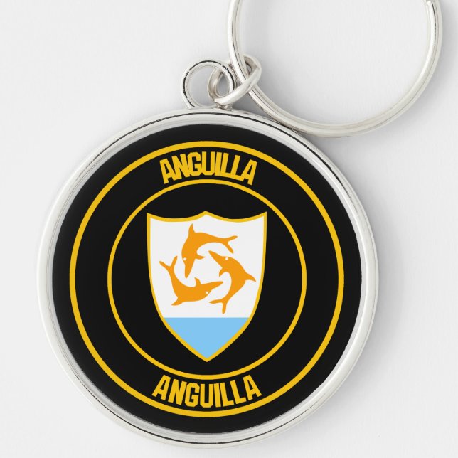 Porte-clés Emblème rond d'Anguilla (Devant)