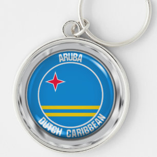 Porte-clés Emblème rond d'Aruba