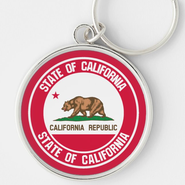 Porte-clés Emblème rond de Californie (Devant)
