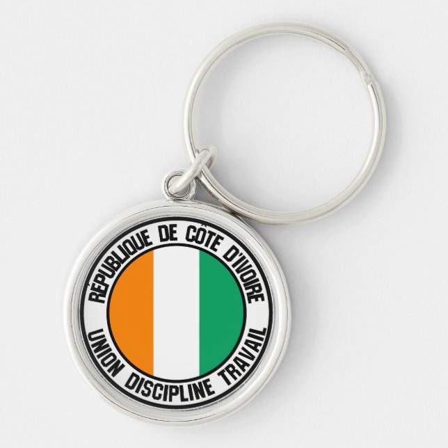 Porte-clés Emblème rond de Côte d'Ivoire (Devant)