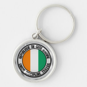 Porte-clés Emblème rond de Côte d'Ivoire