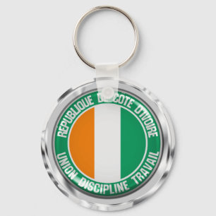 Porte-clés Emblème rond de Côte d'Ivoire