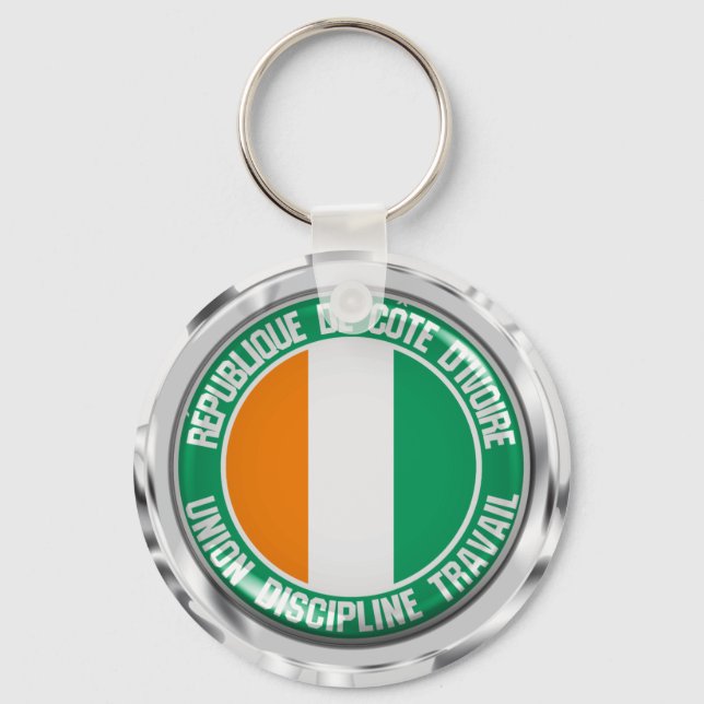 Porte-clés Emblème rond de Côte d'Ivoire (Recto)
