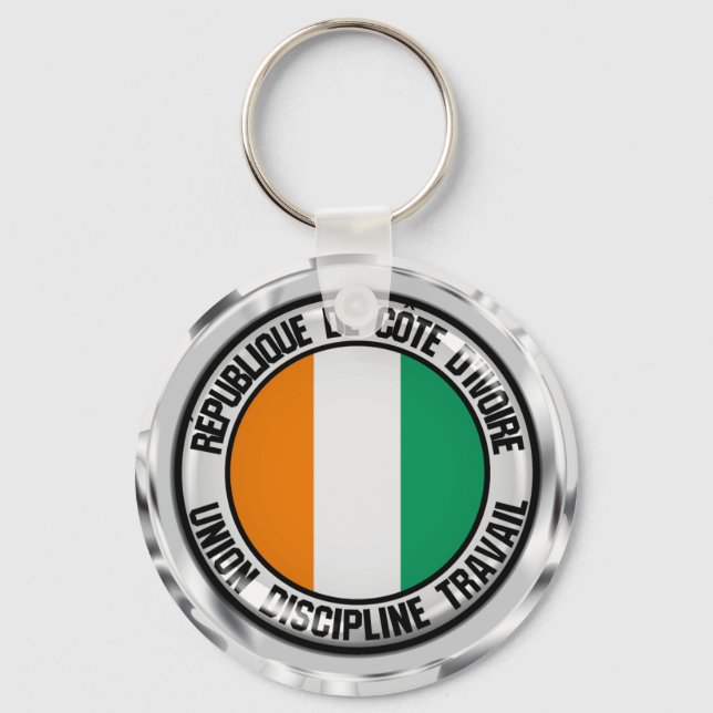 Porte-clés Emblème rond de Côte d'Ivoire (Recto)